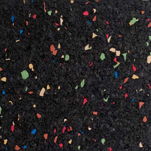 Rubber Tile Interlocking 10% Color CrossTrain Custom 3/8 Inch x 2x2 Ft. Pacific carnival