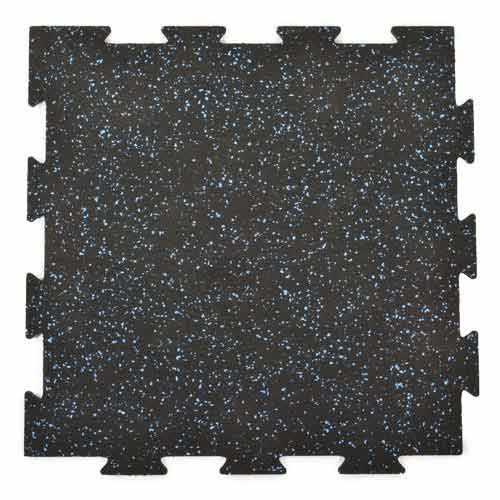 Rubber Tile Interlocking 10% Color CrossTrain Custom Pacific 1/2 Inch x 2x2 Ft. full tile