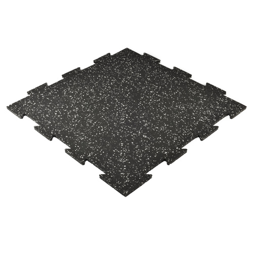 Rubber Tile Interlocking 10% Color CrossTrain 3/8 Inch x 2x2 Ft. Pacific full angled.