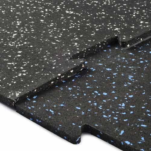 Rubber Tile Interlocking 10% Color CrossTrain Custom 8 mm x 2x2 Ft. Pacific interlocks