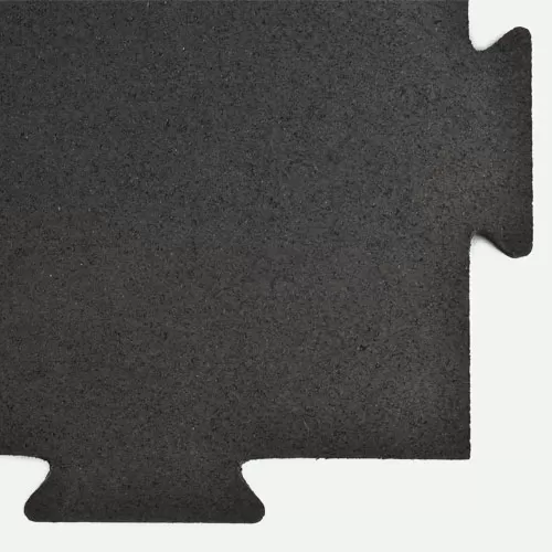 Rubber Gym Floor Tiles Interlocking 2x2 Ft 3/8 Inch Black Pacific Clcrt
