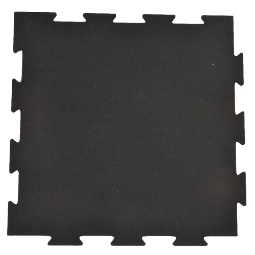 Rubber Gym Floor Tiles Interlocking 2x2 Ft 3/8 Inch Black Pacific Full