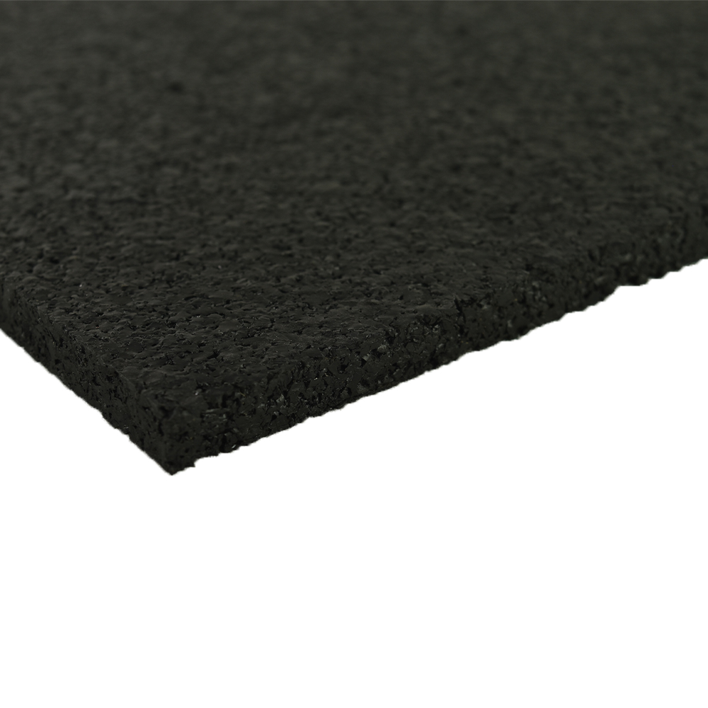 Straight Edge Rubber Flooring Tile Black 1/4 Inch x 2x2 Ft. Pacific corner angle