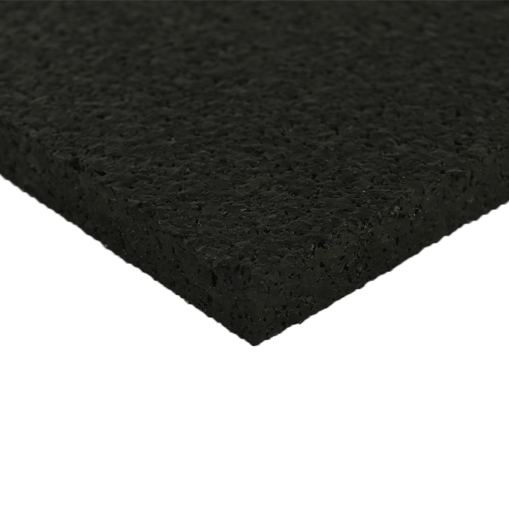 Corner of Straight Edge Rubber Tile Black 8 mm x 2x2 Ft. Pacific