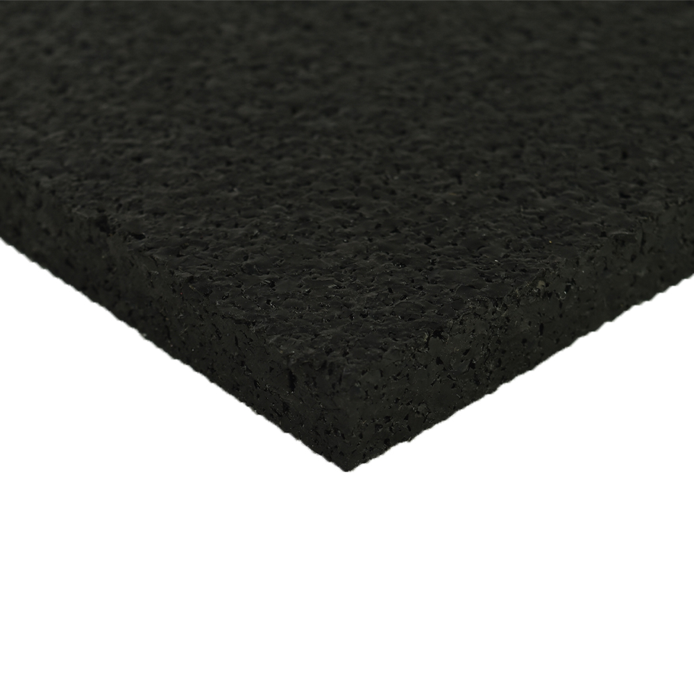 Corner of Straight Edge Rubber Flooring Tile Black 8 mm x 2x2 Ft. Pacific