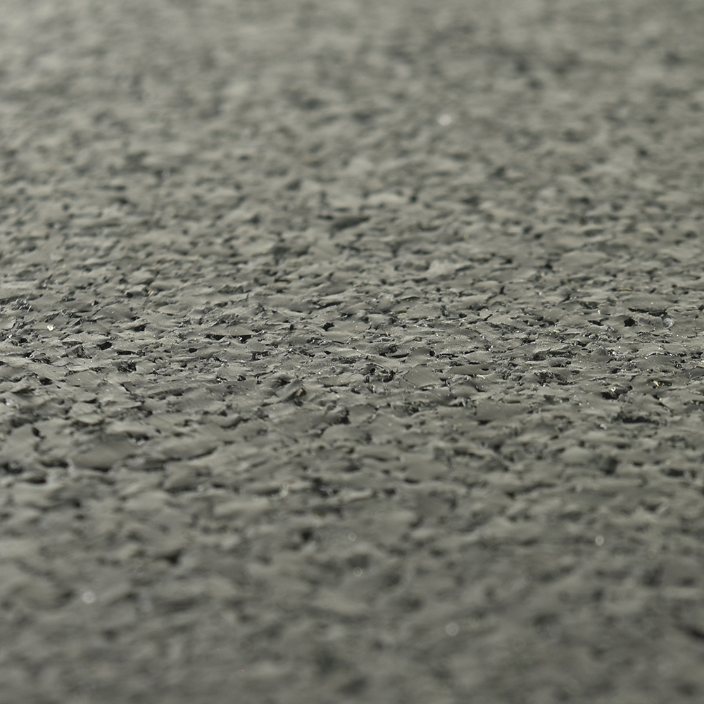 Straight Edge Rubber Floor Tiles Black 1/4 Inch x 2x2 Ft. Pacific texture close up