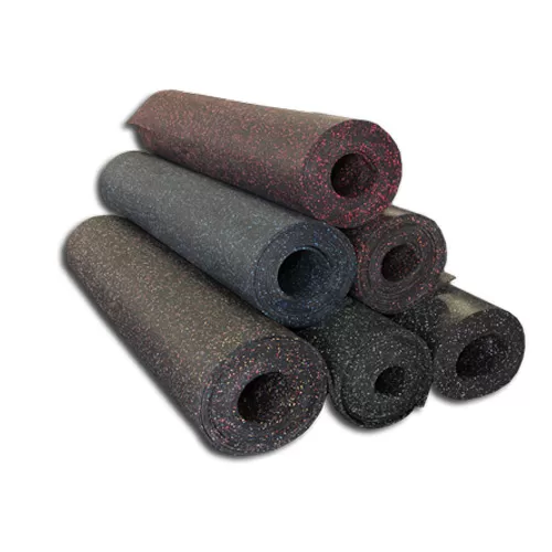 Rolled Rubber 1/4 Inch 10% Color Pacific stack of 10% rubber rolls