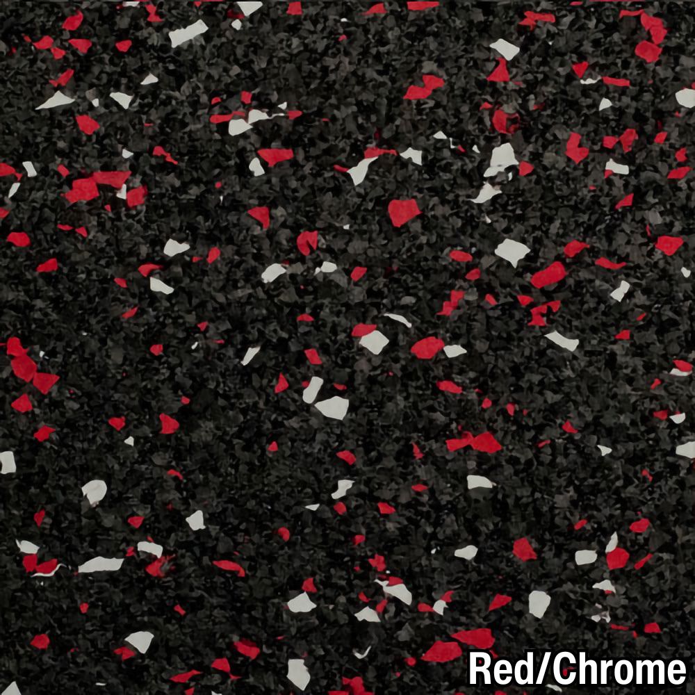 Red/Chrome close-up Straight Edge Tile 10% Color CrossTrain 3/8 Inch