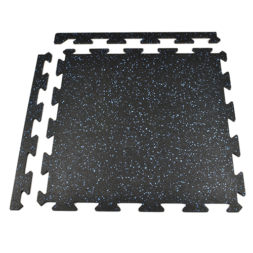 Rubber Tile Interlocks with Borders 1/4 Inch 10% Color Pacific full ang. borders