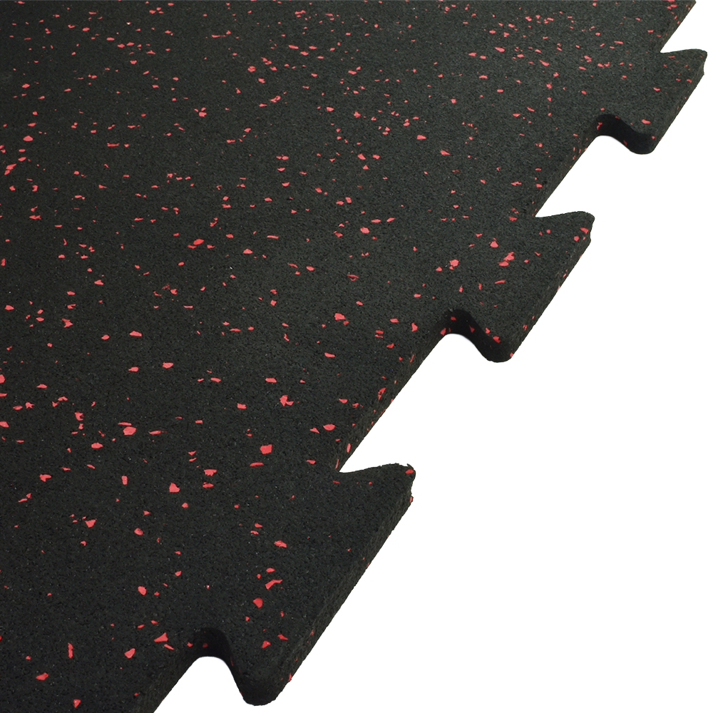 Rubber Tile Interlocking 2x2 Ft 8 mm 10% Color Stocked Pacific red edge