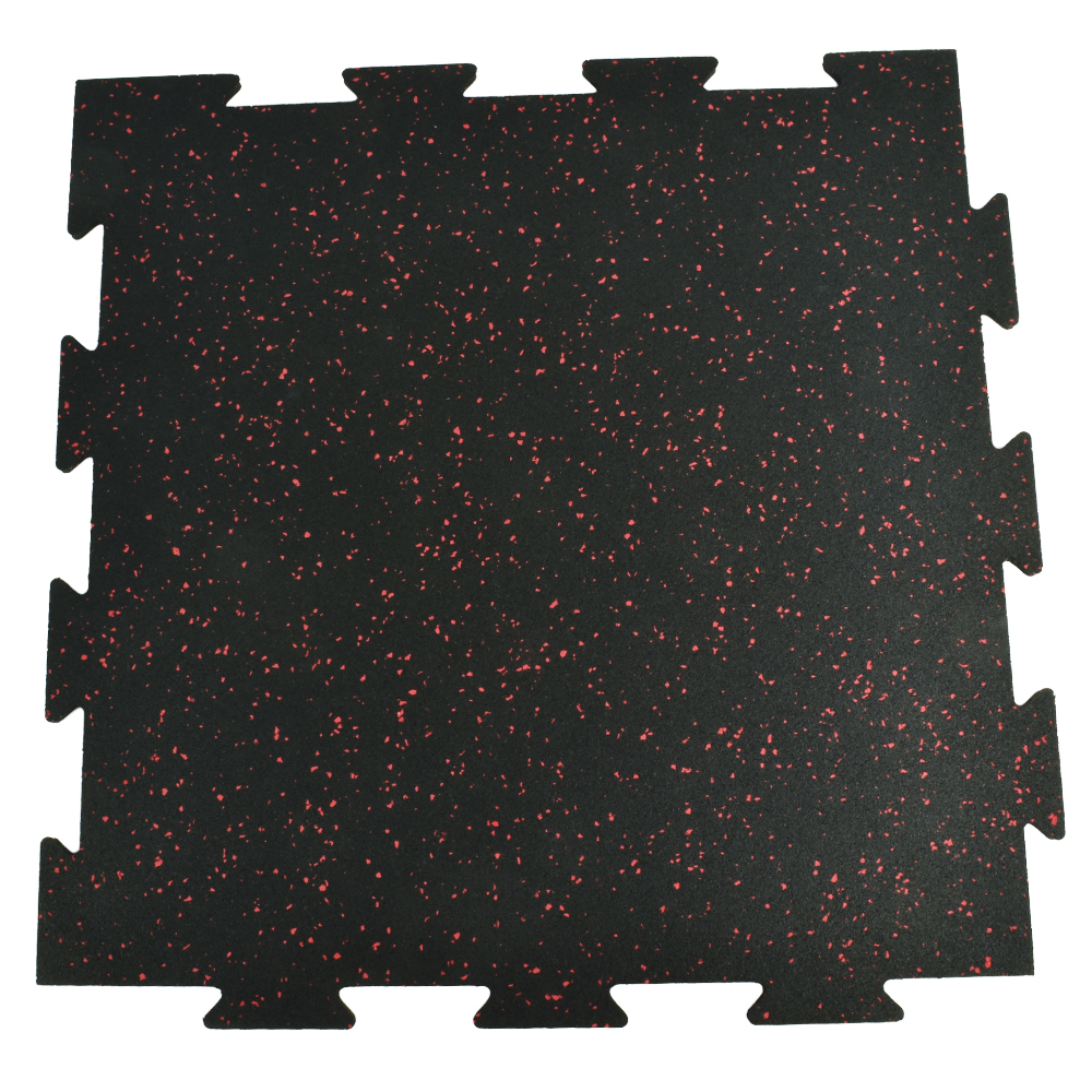 Rubber Tile Interlocking 2x2 Ft 8 mm 10% Color Stocked Pacific red full tile