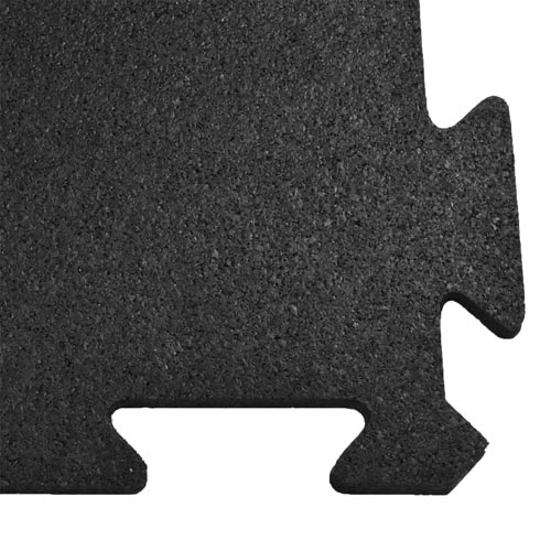 Rubber Tile Interlocks with Borders 1/4 Inch Black Pacific 2-corner.