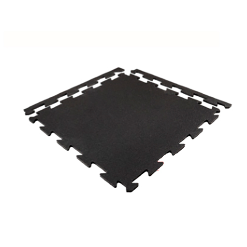 Rubber Tile Interlocks with Borders 1/4 Inch Black Pacific