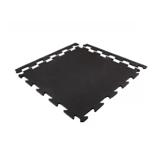 Rubber Tile Interlocks with Borders Black 1/4 Inch