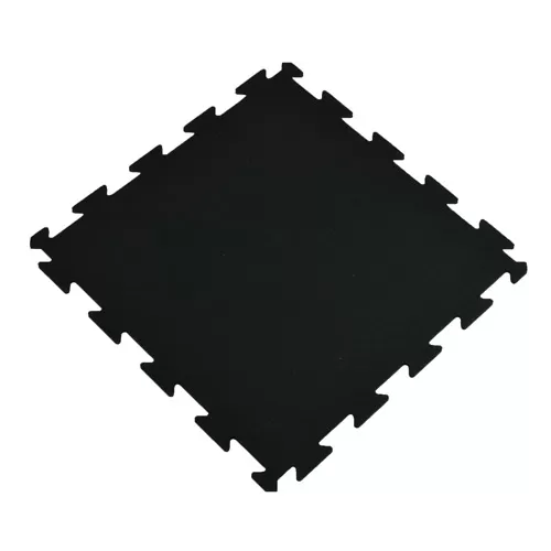 Rubber Tile Interlocks with Borders 1/4 Inch Black Pacific full ang.