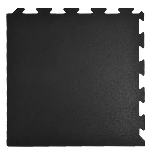 Rubber Tile Interlocks with Borders 1/4 Inch Black Pacific full tile with border.