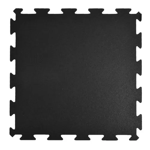 Rubber Tile Interlocks with Borders 1/4 Inch Black Pacific