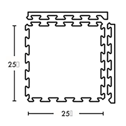 Dimensions Rubber Tile Interlocks with Borders 10% Color Pacific