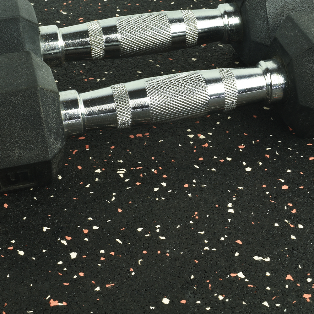 Straight Edge Tile 10% Color CrossTrain 8 mm brick beige with dumbbell
