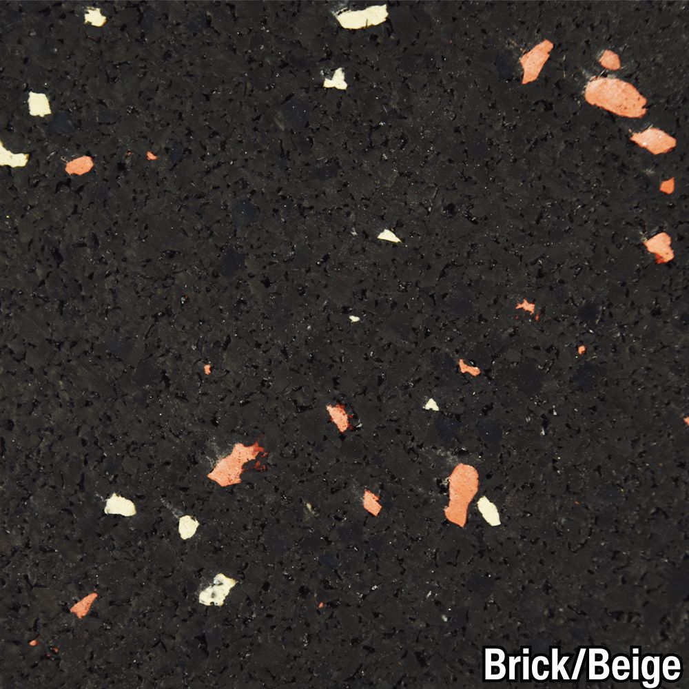 Brick Red/Beige close-up Rubber Tile Interlocks with Borders 10% Color CrossTrain 1/4 In 