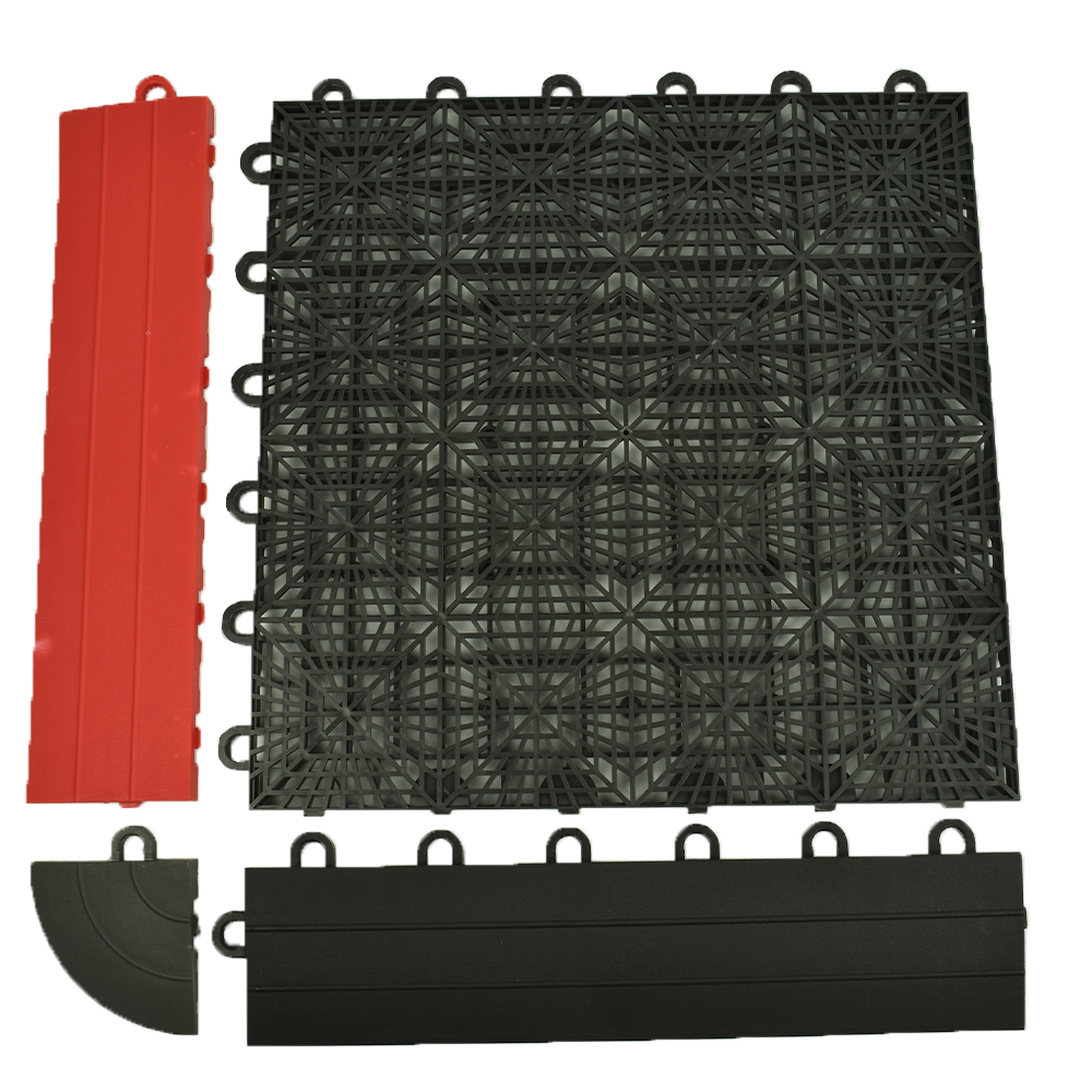 VersaCourt Boost Outdoor Court Corner Reducer with borders and full tile
