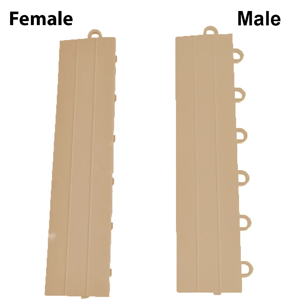 VersaCourt Pro Wood Grain Court Tile Edge Reducer 1/2 Inch x 2.75x12 Inches Pack of 10 in sand labeled