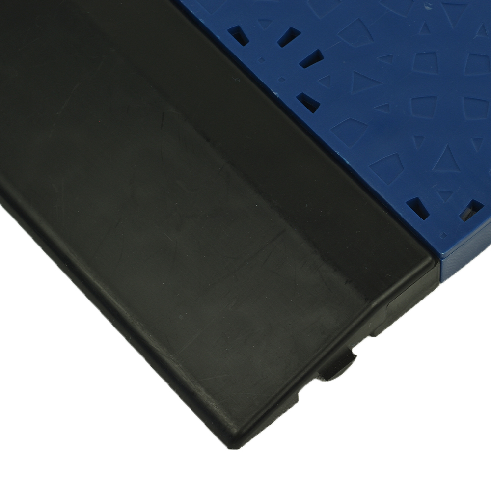 Male border attached VersaCourt Compete Indoor Court Edge Reducer 1/2 Inch x 10 Inches Pack of 10 in black
