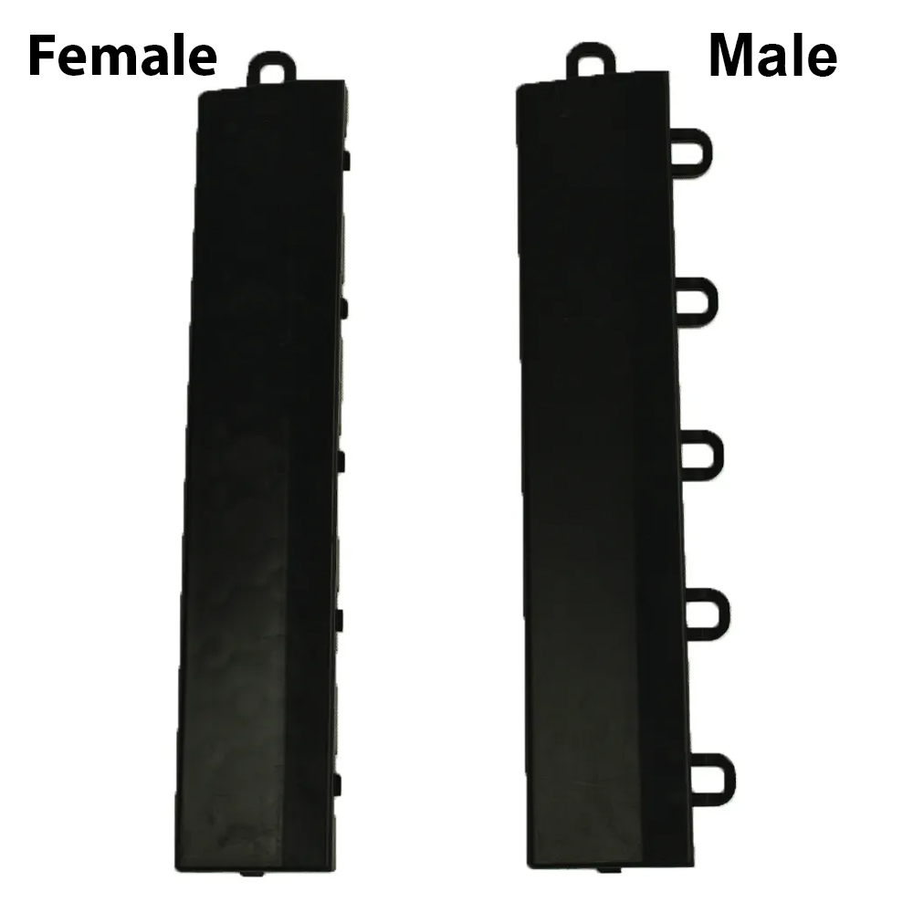 VersaCourt Compete Indoor Court Edge Reducer 1/2 Inch x 10 Inches Pack of 10 Male and Female in black labeled
