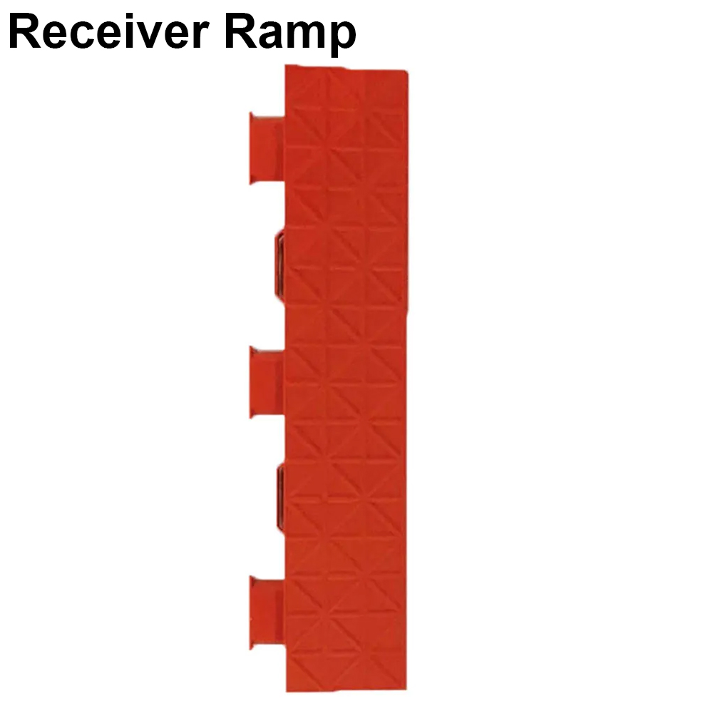 VersaCourt Pickleball Court Tile Edge Reducer 3/4 Inch 2x10 Inches Pack of 10 receiver reducer in red labeled