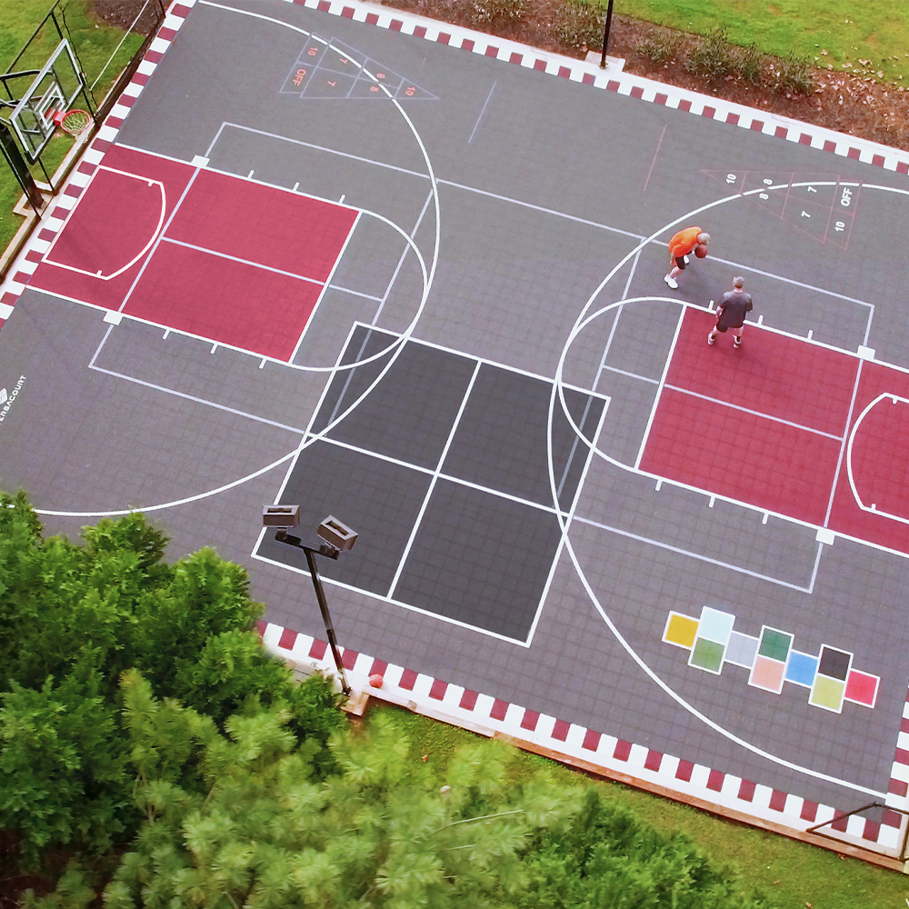 outdoor court tiles for multipurpose court roller hockey basketball 4 square