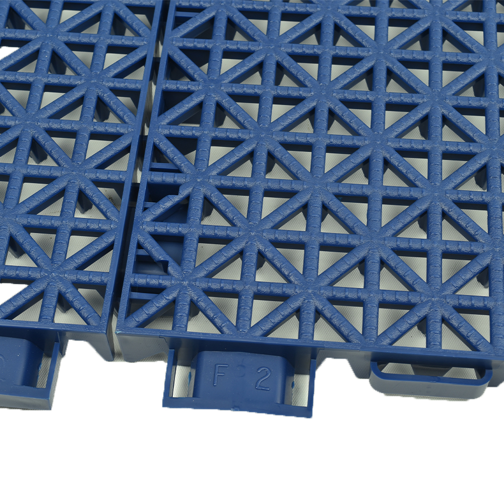 VersaCourt Outdoor Game Court Tile 3/4 Inch x 10x10 Inches close up of two tiles interlocked