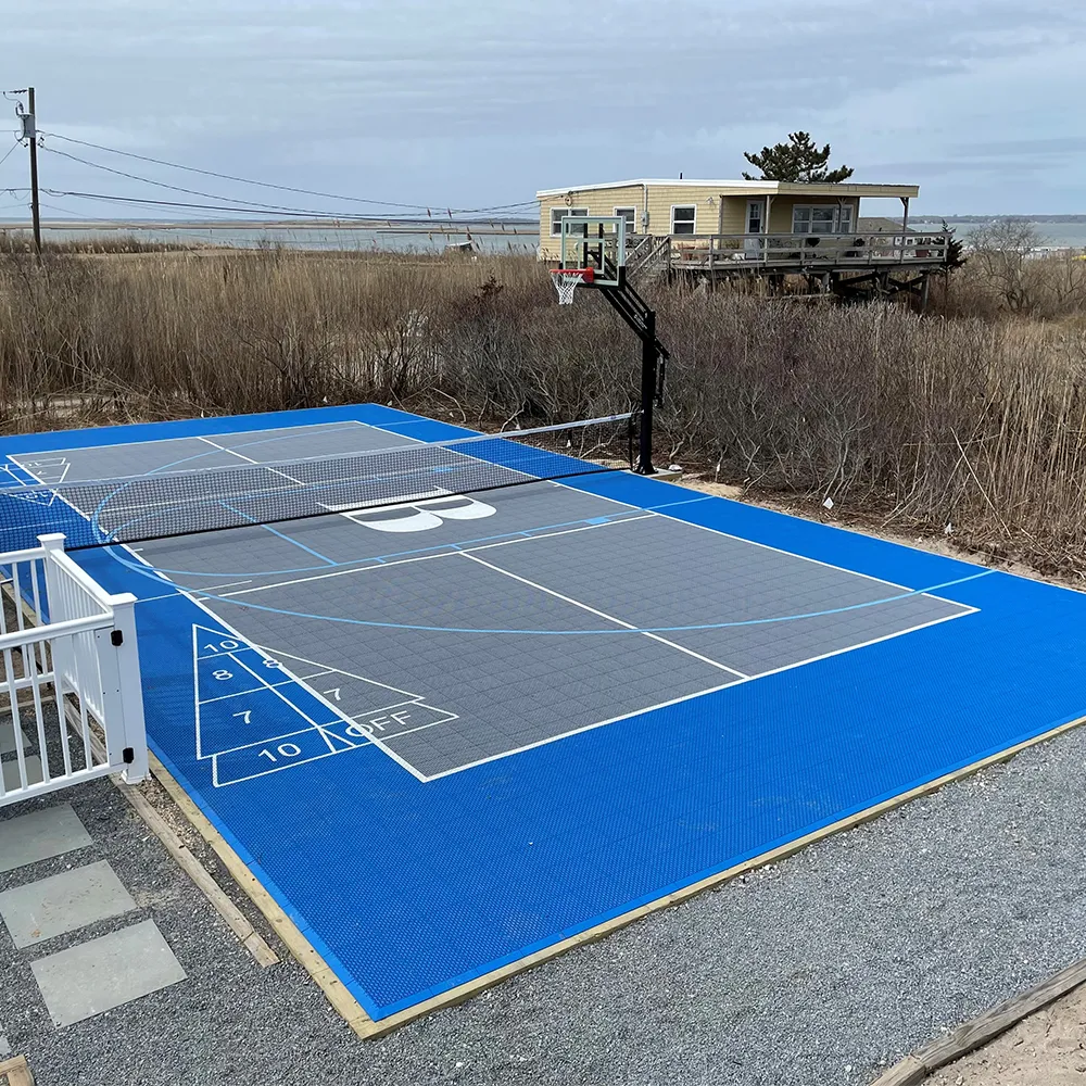 sport court tiles over wood