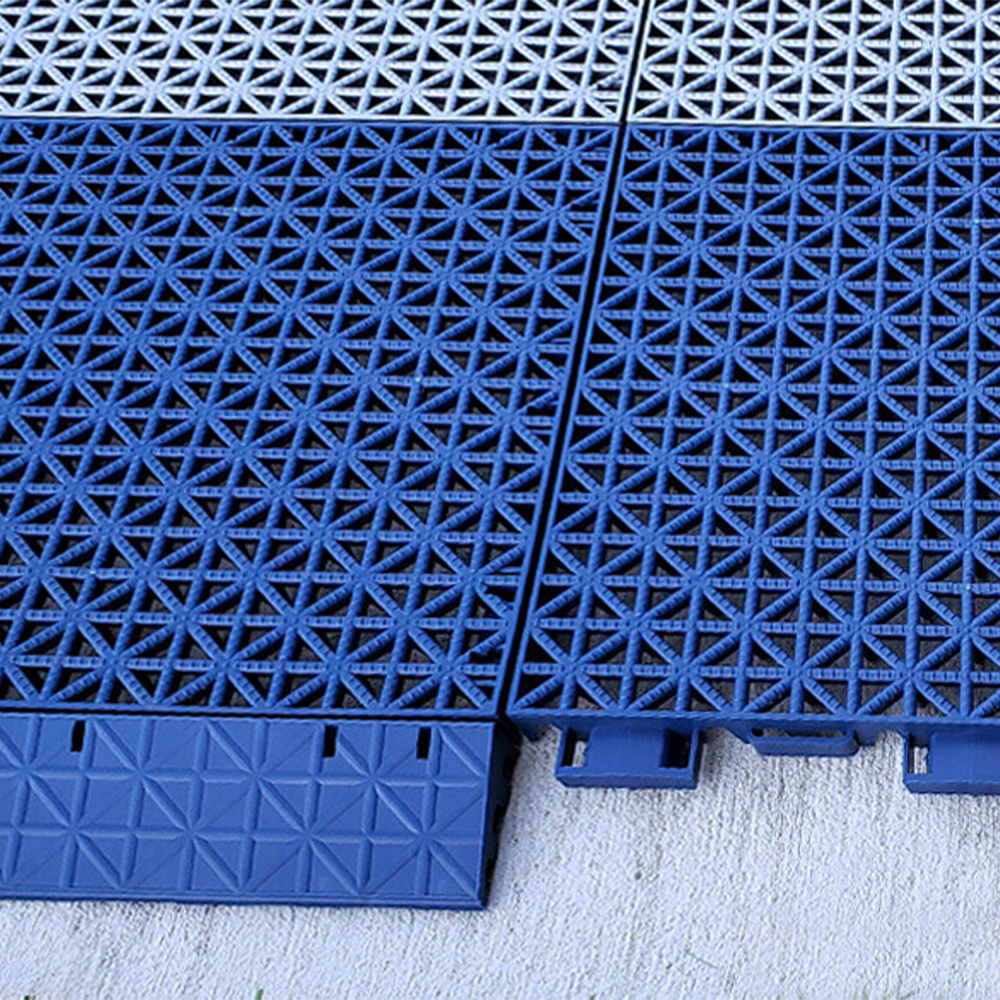 VersaCourt Pickleball Court Tile Edge Reducer 3/4 Inch 2x10 Inches Pack of 10 in navy blue