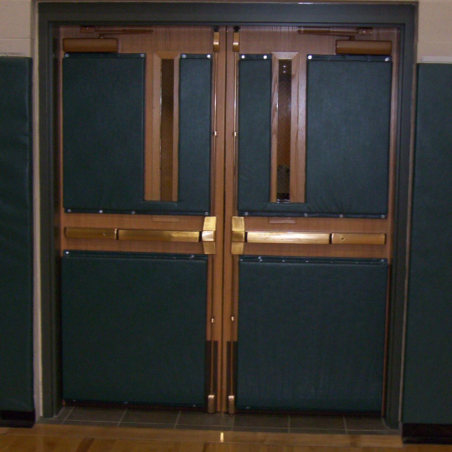 gym wall pads can be custom fit and used on doors