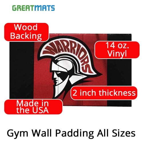 Greatmats Safety Gym Wall Pads | 2x8 ft x 2 inch | Wall Mats | Basketball Court, Gymnasium | 18 oz. Vinyl | School Wall Pads | Texture: Smooth | Color: Variety