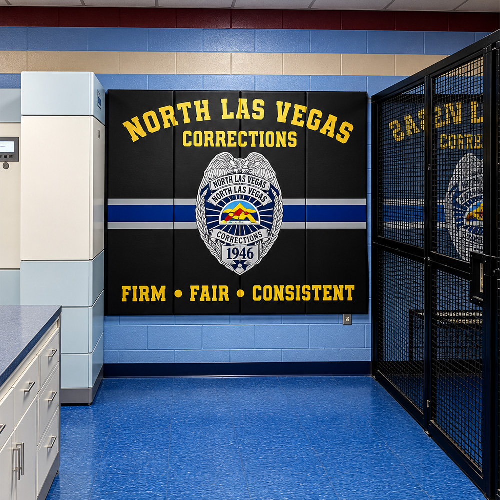Safety wall pad with north las vegas corrections logo