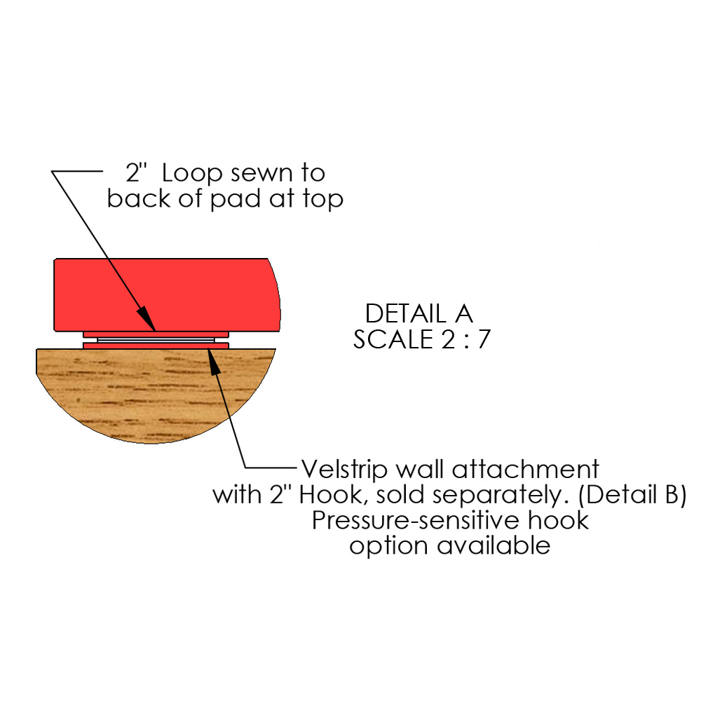 close up drawing of stage mats with hook and loop velcro attachment method