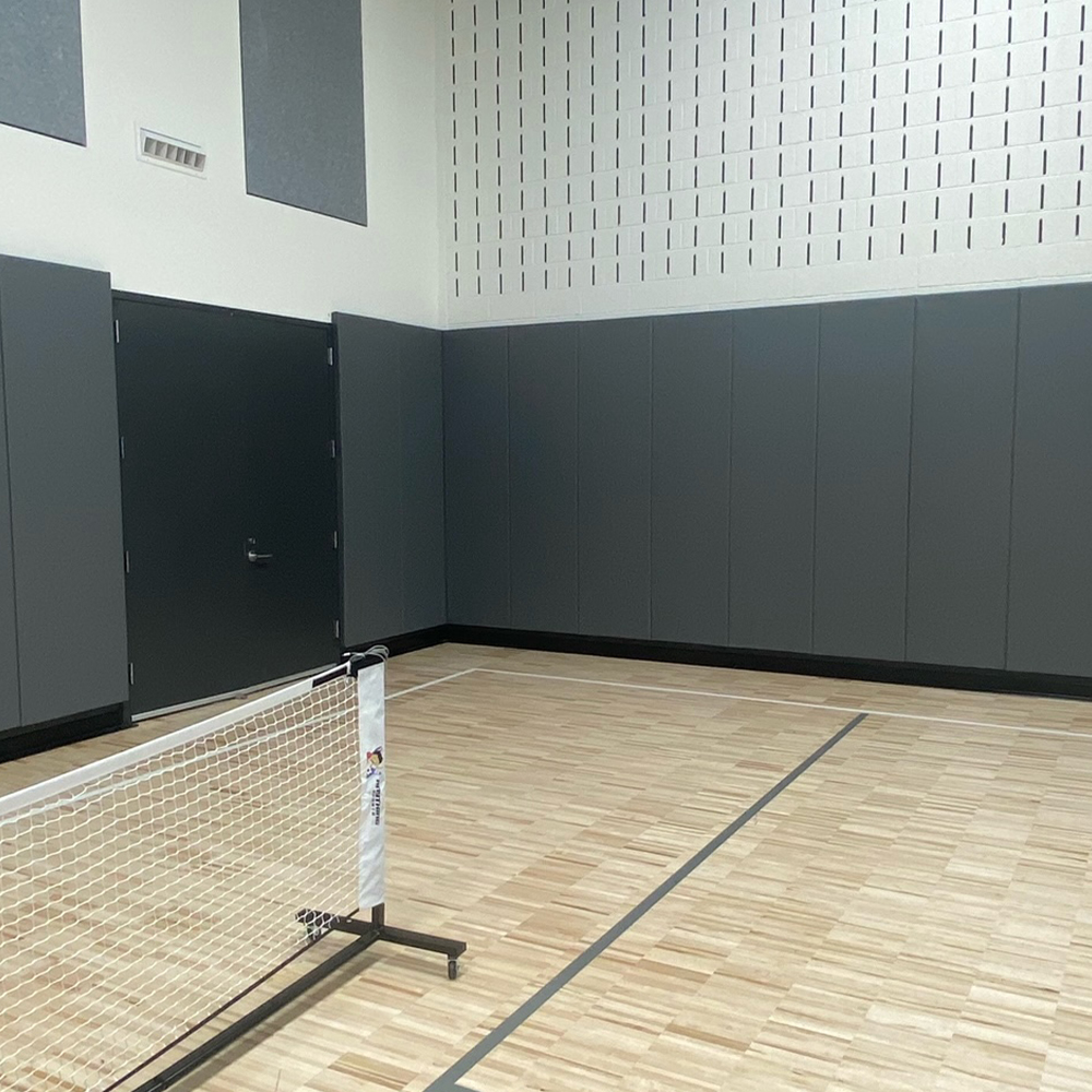 Safety Wall Pad 2x4 Ft x 2 inch WB Z-Clip ASTM Gym Doors and Net with Gray Wall Pads