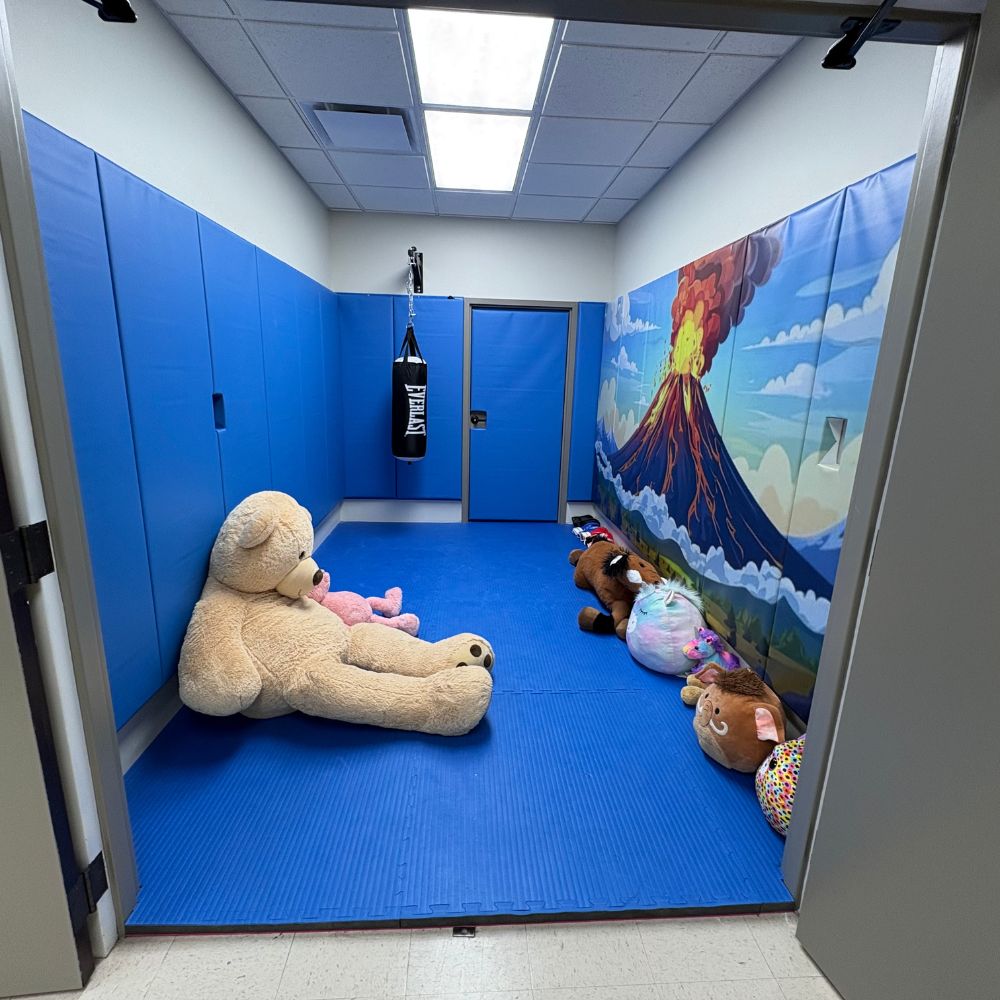 blue foam floor mats for calm room