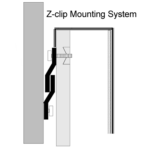 Wall Pad - 2x6 ft  x 2 inch Wood Bk - Lip TB Z-Clip.