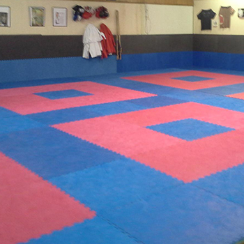 martial arts mats used on a wall for padding