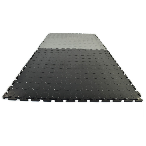 Warehouse Floor Coin PVC Tile Black