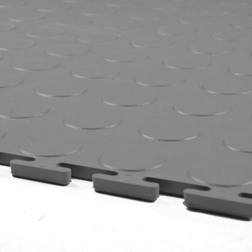 Warehouse Floor Coin PVC Tile Gray interlock.