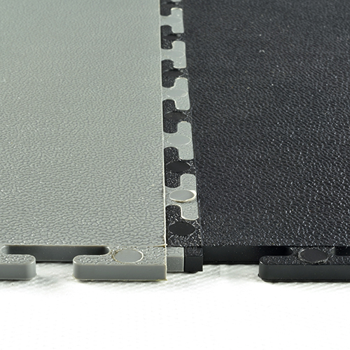 Smooth Top PVC Interlocking Black Tile interlock connect