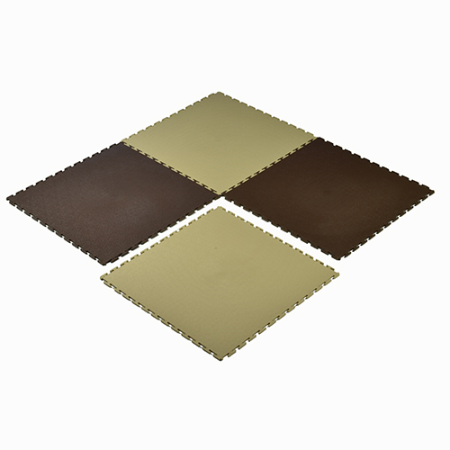 Smooth Top PVC Interlocking Color Ever Tile Brown - Beige Quad Full