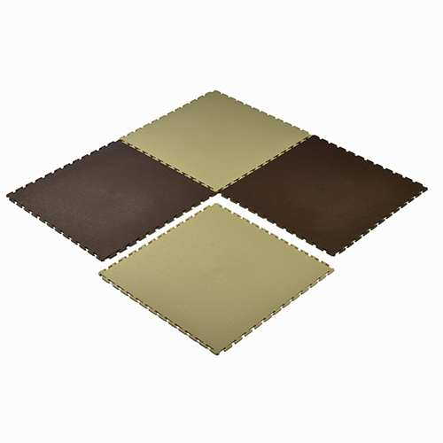 Smooth Top PVC Interlocking Color Ever Brown - Beige Quad Full