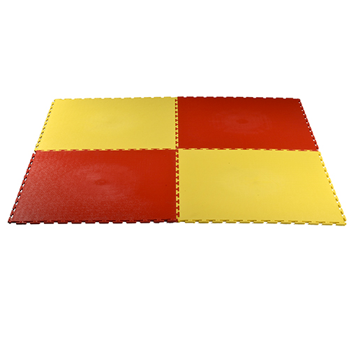 Smooth Top PVC Interlocking Color Ever Tile Red - Yellow Quad