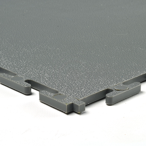 Smooth Top PVC Interlocking Grays Ever Tile Dark Gray Close Corner