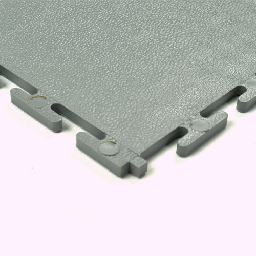Smooth Top PVC Interlocking Grays Ever Tile Light Gray Close Corner
