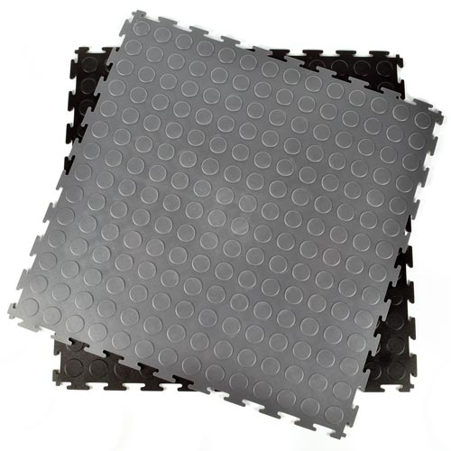 Warehouse Floor Coin PVC Tile Black